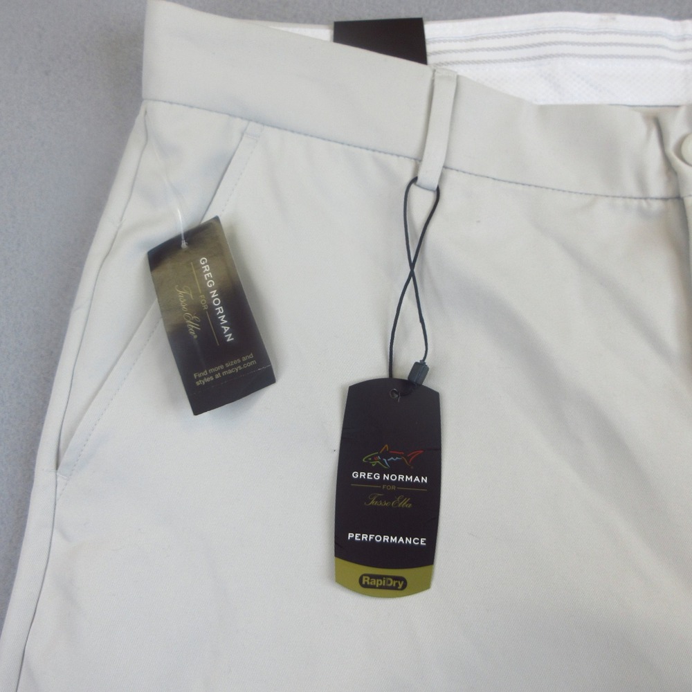 Greg Norman Shorts Men 38 White NWT Tasso Elba Microfiber Golf Chino Performance - Picture 3 of 10
